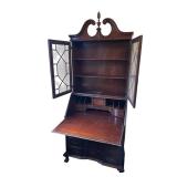 Vintage Monitor Furniture Co. Solid Cherry Traditional Style 36" Secretary Desk with Pediment Display Bookcase (83.5" T x 36" W x 20.5" D)