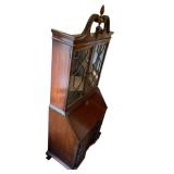 Vintage Monitor Furniture Co. Solid Cherry Traditional Style 36" Secretary Desk with Pediment Display Bookcase (83.5" T x 36" W x 20.5" D)