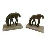 Pair of Vintage Brass Horses (5" tall) - See Description