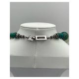 Wonderful pair of 18" Dyed Turquoise and Metal Necklaces