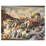 Vintage Framed Peruvian Painting in 16" x 20" Frame in Nice Condition