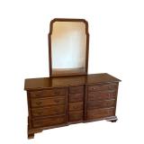 Vintage Wood Dresser and Mirror (64" W x 73.5" T x 20" D) - Bring Help to Remove