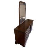 Vintage Wood Dresser and Mirror (64" W x 73.5" T x 20" D) - Bring Help to Remove