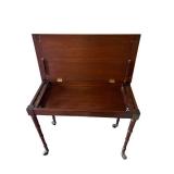 Vintage Solid Wood Rolling Game Table (32.5" W x 27" T x 16" D)