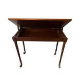 Vintage Solid Wood Rolling Game Table (32.5" W x 27" T x 16" D)