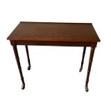 Vintage Solid Wood Rolling Game Table (32.5" W x 27" T x 16" D)