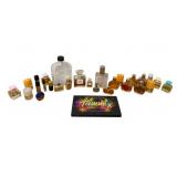 Huge Perfume Lot including Chanel No. 5 & Vintage Sterling Silver Mexico Perfume Snuff Bottle with Red Top