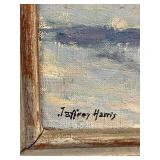 Vintage Jeffrey Harris Signed Nature Scene Oil Paining in 25" x 29" Frame