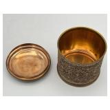 Vintage 3.25" Brass and Copper Trinket Canister/Pill Box