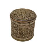 Vintage 3.25" Brass and Copper Trinket Canister/Pill Box