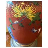 Wonderful Vintage 28-inch Cloisonne Lamp in Working Condition