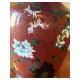 Wonderful Vintage 28-inch Cloisonne Lamp in Working Condition