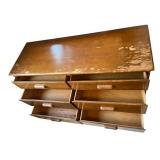 Vintage Peter Klerner Solid Maple Dresser & Mirror, Provincial Style, 56" W x 72" T x 20" D - Bring Help to Remove