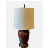Wonderful Vintage 28-inch Cloisonne Lamp in Working Condition