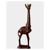 Vintage 19-inch Carved Wooden Giraffe in Nice Condition