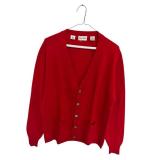 Vintage FOUR WINDS 100% Lambs Wool Red V-Neck Sweater (Men