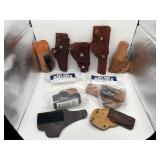 Leather Gun Pistol Holster Lot - High Noon, Rare Hunter 1100 A19, Brauer Bros H24, and More!