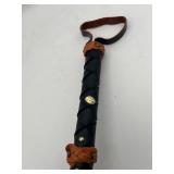 Vintage Leather Braided Whips - Black 8-ft (Made in Spain) and 6-ft Brown Leather