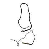 Vintage Leather Braided Whips - Black 8-ft (Made in Spain) and 6-ft Brown Leather