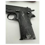 Vintage Cast Aluminum Colt .45 1911 Toy Replica with Vintage Bucheimer Leather Holster