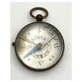Antique Brass (Made in France) Opsaco Compass, 1.5" Diameter