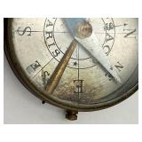 Antique Brass (Made in France) Opsaco Compass, 1.5" Diameter