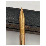 RARE Antique Aikin Lambert & Co. No. 1 Gold Fountain Dip Pen with AW Faber #2 Mother of Pearl Handle, 6" Long