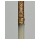 RARE Antique Aikin Lambert & Co. No. 1 Gold Fountain Dip Pen with AW Faber #2 Mother of Pearl Handle, 6" Long