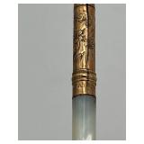 RARE Antique Aikin Lambert & Co. No. 1 Gold Fountain Dip Pen with AW Faber #2 Mother of Pearl Handle, 6" Long
