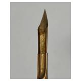 RARE Antique Aikin Lambert & Co. No. 1 Gold Fountain Dip Pen with AW Faber #2 Mother of Pearl Handle, 6" Long