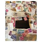 Large Collection of Antique & Vintage USA and Foreign Postage Stamps - Used and Unused