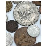 Antique and Vintage Foreign Currency Lot - Coins and Paper Money
