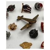 Antique and Vintage Label Pins - USA & Foreign - Socony Vacuum, American Ordinance Association, Chicago & Northwestern Railroad, and More!