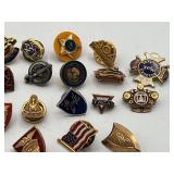 Antique and Vintage Label Pins - USA & Foreign - Socony Vacuum, American Ordinance Association, Chicago & Northwestern Railroad, and More!