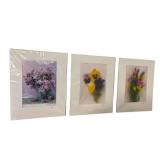 Set of 3 Nancy Brenny Signed Photographed Art Pieces (11" X 14")