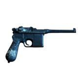 Vintage Aluminum C96 Mauser Broom Handle Toy Pistol