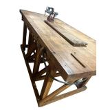 Heavy Duty Bowling Alley Lane Top Wooden Workbench (91.25" x 42.25" x 39" T) - Vise Not Included, Bring help and Tools to Remove