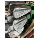 Vintage Bobby Jones Spalding Golf Clubs and Pull Cart