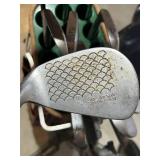Vintage Bobby Jones Spalding Golf Clubs and Pull Cart