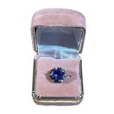 Vintage 14K Yellow Gold & Tanzanite Ring (Size 4), 12.5mm Stone (5.2 grams) - Read Description