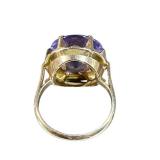 Vintage 14K Yellow Gold & Tanzanite Ring (Size 4), 12.5mm Stone (5.2 grams) - Read Description