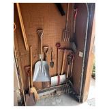 Garden Tools Lot - Shovels, Pitch Forks, Brooms, and More!