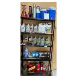 Garage Shelving Unit Loaded with New 5W-30 & 0W-20 Motor Oil, Jackstands, Fire Extinguishers, and More! - Shelving Unit Included