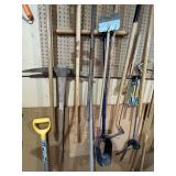 Garage Wall Full of Yard Tools - Shovels, Rakes, Weed Whippers, Saws, and More!