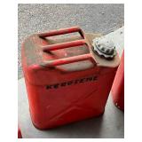 Two Vintage 5-gallon Jerry Cans, a Justrite Safety Can, a Steri-Can, and 1.5 gallon Gas Cans