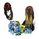 Huge Lot of Extension Cords, Air Compressor Hoses, Quick-Sorb, Traction Grit and More!