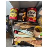 Painting Supplies, Vintage Coffee Cans, Like New Craftsman Drill Grinding Attachment, and More!