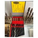 Drill Bits and Vintage Push Drill including Millers Falls No. 610