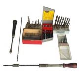 Drill Bits and Vintage Push Drill including Millers Falls No. 610
