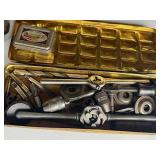 Antique & Vintage Tools - Tap & Die Set, Antique Hand-Made Drill Bit Box w/ Bits, Antique Hammer Hatchet Head w/ Nail Puller, Sharpening Stones, and Block Plane